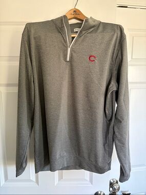 Peter Millar Heather Gray Quarter-Zip Pullover